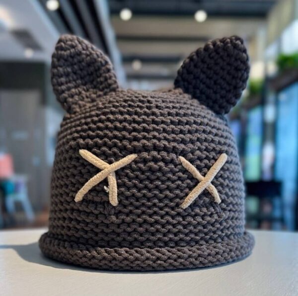 Knitted Cat Ear Beanie - Image 3